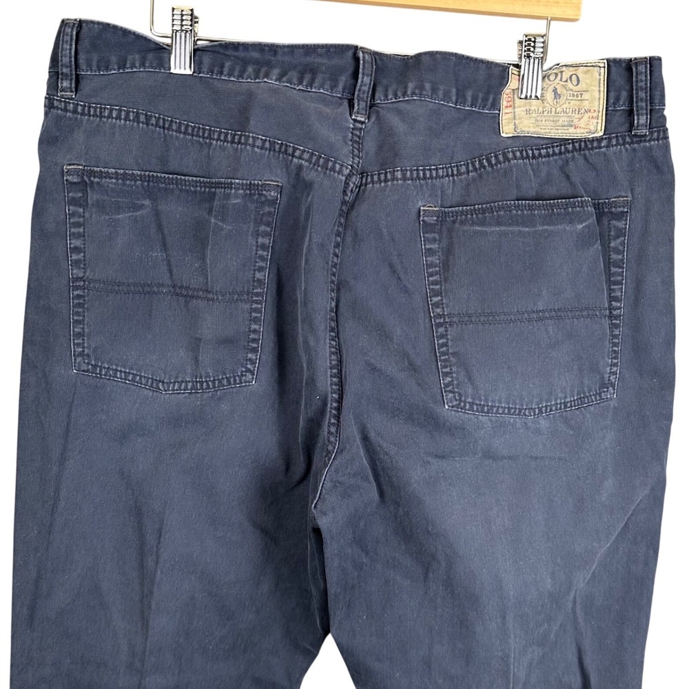 Polo Ralph Lauren Mens Navy Blue Straight Leg Cotton Pants 40x30 RL Embroidery
